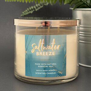 BBW Saltwater Breeze Bath & Body Works 3 Wick Candle